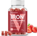 Iron Gummies Supplements for Women & Kids - Multivitamin with Vitamin C for Energy Support, Great Tasting Iron Gummy Vitamins with Vitamin C for Max Absorption - Vegan, Strawberry 90 Count