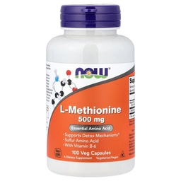 NOWの食糧L-Methionine 500のmg 100の帽子