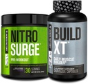 Jacked Factory Nitrosurge Pre-Workout in Grape & Build XT Muscle Building Bundle for Men & Women