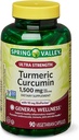Spring Health 2 Set- Spring Valley Ultra-Strength Turmeric Curcumin 1,500mg 90 Capsules + Your Vitamin Guide, 1.0 Count