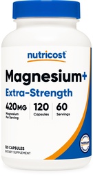 Nutricostのマグネシウム+の余分強さ420mgの120のカプセル- 60のサービング。 マグネシウム酸化物およびGlycinate -非GMOのグルテンフリー、ビーガンフレンドリー