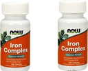 NOW Foods IRON COMPLEX 100 Tabsの2本のボトル