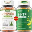 NEVISS Sugar Free L-Theanine Calm Gummies 120 Counts + Sugar Free 5-HTP Gummies 120 Counts