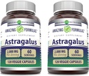 Amazing Formulas Astragalus 2000 mg Per Serving Capsules Supplement | Made from Pure Astragalus Membranaceus Plant Root Extract | Non-GMO | Gluten Free (120 Count | 2 Pack)