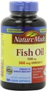 Nature Made Fish Oil 1200mg, 360mg Omega-3 100 Liquid Softgels (3 Pack)