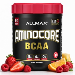 マックス栄養アミノコアBCAA、フルーツパンチ - 945 gパウダー - ビタミンBと分岐させたチェーンアミン酸の8.18グラム - 充填剤または非BCAAアミノ - 砂糖無料 - 90サービング