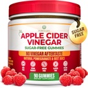 Sugar-Free Apple Cider Vinegar Gummies for Adults (90 Chews) – Unfiltered, Detox ACV Gummies with the Mother for Gut Health, Energy, Digestion & Immune Support – No More Capsules, Pills or Acid Reflux