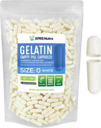 XPRSのNutraのサイズ0の空のカプセル- 500の計算の空のゼラチンのカプセル-Pills DIYのカプセルの詰物-Do-It-Yourselfの補足のための純粋な牛のゲルの帽子(白)