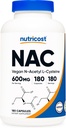 Nutricost N-Acetyl L-Cysteine (NAC) 600mg, 180 Capsules - Non-GMO, Gluten Free