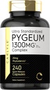 Carlyle Pygeum Supplement 1300mg | 240カプセル | Non-GMO、グルテンフリー | アフリカム樹皮エキスサプリメント