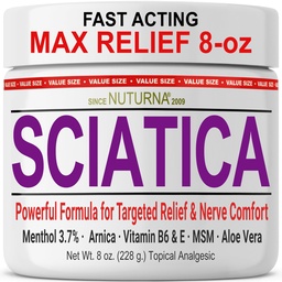 SciaticaのNerveのクリーム-フィート、手、足、つま先、背部のための最高の強さの慰めのクリーム-自然な超強さのArnica、MSM、メンソール、慰め、大きい8 Ozをなだめる