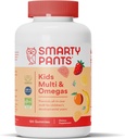 SmartyPants Kids Multivitamin Gummies: Omega 3 Fish Oil (EPA/DHA), Vitamin D3, C, Vitamin B12, B6, A, K & Zinc for Immune Support, Biotin, Gluten Free, Three Fruit Flavors, 120 Count (30 Day Supply)