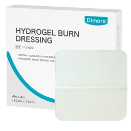 Dimora Hydrogel Burn Dressing 4 "x 4" - マイナーバーニング&ウインドドのためのインスタント冷却救済を焼くと、モイストバーンパッドを1st-2度焼く、カット、研磨(10カウント)
