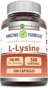 アメージングフォーミュラ L-Lysine 500 mgカプセルアミノ酸サプリメント | 非GMO | グルテンフリー | 米国製 (500 カウント)