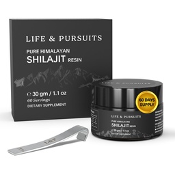 生命及び追求 100% の純粋な実質インドのヒマラヤシラジットの樹脂、1.1 oz 500mg、最低 75% のフルヴィック酸、85+ のトレースの鉱物、人のための食事療法の補足 3rd 党実験室のテスト レポート、60 のサービング(パッケージ 1))