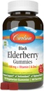 Carlson - Black Elderberry Gummies, with Vitamin C & Zinc, Immune Support, 120 Gummies