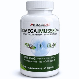 Bricker Labs Omega Cyclo - Mussel Plus UC-II、Premium NZ Green Lipped Mussel Plus UC-II Undenatured Type II Collagen、関節の健康と快適のための究極のジョイントサプリメント、90カプセル
