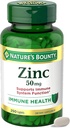 Nature’s Bounty Zinc 50mg, Immune Support & Antioxidant Supplement, Promotes Skin Health, 1 Caplet Per Day, Gluten Free, 250 Vegetarian Caplets