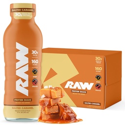 RAW Ready-to-Drink Protein Shake、Salted Caramel - RTD Protein Drinks with Grass-Fed Whey Protein Isolate for Post-Workout - Zero-Sugar & Gluten-Freeミール 代替ドリンク&朝食シェイク、12 Fl Oz