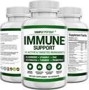 Immune Support Supplement, 10 in 1 Immunity Booster Blend of Elderberry, Vitamin C, Zinc, Echinacea, Turmeric, Probiotics & Antioxidants for Immune Defense, Respiratory & Digestive Health, 60 Pills
