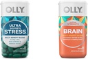 OLLYの超強さのGoodbyeの圧力Softgels、GABA、Ashwagandha、L-Theanineおよびレモン バルム及び超強さの頭脳のSoftgels、Nootropic、サポート健康な頭脳機能、記憶