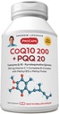 ANDREW LESSMAN Coenzyme Q-10 200 Plus PQQ20mg - 120カプセル - CoQ10レベル、最適なセルラーエネルギーを維持し、エネルギー生産、心臓、脳、肝臓、腎臓、膵臓をサポートします。 添加剤なし