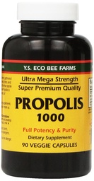 プロポリス - 未加工加工されていない1000mg Y.S.有機蜂の農場90の帽子、2のパック