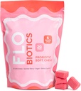 FLO-Biotics Probiotic Soft Chews for Digestive Health, Healthy Gut Flora & Occasional Constipation Relief – Vegan Digestive Health Probiotic Gummies Gut Supplement Berry Flavor - 30 Count (Pack of 1)