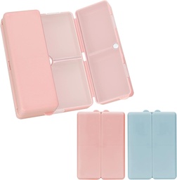 FYY Daily Pill Organizer,2 Pcs 7 Compartments Portable Pill Case Travel Pill Organizer,[Folding Design] Pill Box for Purse Pocket to Hold Vitamins,Cod Liver Oil,Supplements and Medication-Pink+Navy