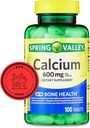 Spring Valley Calcium 600 mg, 100 Tablets | Calcium Supplement 600 mg | Calcium Supplement + STS Sticker.