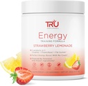 TRU Supplements Energy, Pre Workout Training Formula, Vegan Friendly, No Jitters, Improve Workout Performance, Naturally Extracted Flavors, 20 Servings (Strawberry Lemonade)