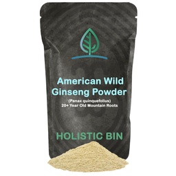 ホリスティックビンワイルドアメリカンジンセンパウダー純粋な有機ジンセンサプリメントは、アパラチア(Panax Quinquefolius)から収穫20 +年の古いルーツを収穫しました | 充填剤または添加剤なし(25グラム)
