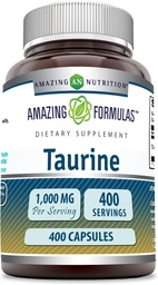 アメージングフォーミュラ タウリン1000mgカプセルアミノ酸サプリメント | 非GMO | グルテンフリー | 米国製 (400 カウント)