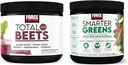 Force Factor Total Beets Drink Mix Superfood Powder with Nitrates to Support Circulation,Blood Flow & Smarter Greens Daily Wellness Powder to Support Energy, Immunity & Digestion