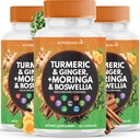 Turmeric Moringa 50000mg Supplement | Ginger Boswellia 3000mg Saffron 2000mg Holy Basil- Joint Support Supplement for Women and Men with Ceylon Cinnamon, Quercetin, Tart Cherry- 360 Count