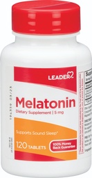 リーダーMelatonin 5MGは120 Ctを錠剤にします。 残りの夜のための自然な睡眠援助
