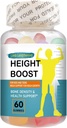 Height Boost Bone Growth Gummies for Kids & Teens – Natural Growth Support with Calcium, Vitamin D3, K2, Collagen Hydrolysate & Herbal Blend – Bone Strength & Height Supplement – 60 Gummies