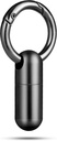 TISUR Tiny Keychain Pill Holder, Titanium Pill Case Waterproof Pill Fob for Travel Purse Pocket,Mini Pill Organizer Black
