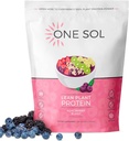 One Sol Lean Plant-Based Protein Powder, Pea & Brown Rice Protein, Low Carb, Vegan Friendly - Gluten, Lactose, & Soy Free - No Added Sugar, Non-GMO, Clean Nutrition, No Bloating (Acai Berry Blast)