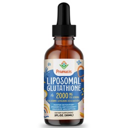 Prunucis 2000MGのLiposomalのグルタチオンの液体、98%の吸収、活動的な形態L-グルタチオンの補足、Veganの友好的、免疫システム、老化の防衛、Detox、2 FL.OZのための強力な酸化防止の複合体