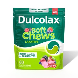 Dulcolax のサリンの Laxative の柔らかい咀嚼、Gentle の便秘の救助、混合された果実味、酸化マグネシウム 1200 の mg、60 の計算