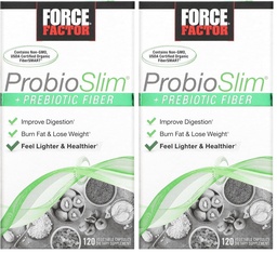 力率 ProbioSlim + 女性と男性のためのプレバイオティック繊維の減量の補足、緑茶のエキスおよびPsylliumのハブ繊維、120のカプセルが付いているプロバイオティックおよびプレバイオティックの消化器の健康サポート