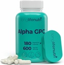 アルファGPCのコリンの補足600mg - 180のベジタリアンのカプセル、毎日エネルギーのための高い純度のNootropic、3か月の供給、認知及び精神のAcetylcholineの源、米国でなされるGMPは証明しました