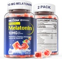 大人のための2つのパックの砂糖の自由なMelatoninのグミー10mg 20mgのマグネシウムのGlycinateのMelatonin、Ashwagandha、L-Theanine、B6、B12の深い弛緩、酸化防止剤、ビーガン、120日のためのレモン バルムおよびChamomile