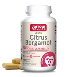 Jarrowフォーミュラシトラスベルガモット500mg - 60サービング(野菜キャップ) - 心血管および代謝の健康のための抗酸化サポート - 栄養補助食品 - グルテンフリーグルテンフリー - QH-Absorbを使用する