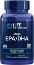 Life Extension Mega EPA/DHA, Omega-3 Fatty acids, Heart & Brain Health, Non-GMO, Gluten-Free, 120 softgels