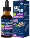 Valerian Sleep Support Drops, Gotas de Pasiflora y Valeriana y Lavanda para Dormir Profundamente rapido. Passion Flower & Lavender Extract Liquid Tincture for Fast and Sound Sleep. 2oz