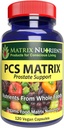 PCS Matrix - Lower PSA Levels for Healthy Prostate - 100% Natural Ingredients: Saw Palmetto, Rabdosia, Scute, Plantago Focium, Chrysantaomum, Ganoderma, Lotus Seed - Vegan Capsules (120ct)
