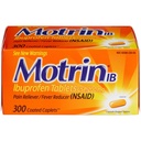 Motrin Ib Ibuprofen Tablets Pain Fever Reliever: 300 Coated Caplets