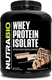 NutraBio 100%の乳清蛋白質の隔離蛋白質の粉、完全なアミノ酸のプロフィール、非GMO、大豆及びグルテンフリー、低い炭水化物、低いカロリーの乳蛋白質の粉、チョコレートピーナツのバター、5つのLbsの25g蛋白質